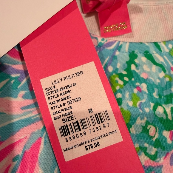 Lilly Pulitzer Kailyn Dress in Best Fishes Print Size M - Picture 2 of 3
